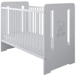 Kids Collective Kinderbett Teddy , Weiß , Holz , Kiefer , 60x120 cm , Babymöbel & Kindermöbel, Babyzimmer, Babybetten, Gitterbetten