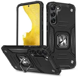 Ring Armor case for Samsung Galaxy S23 armored cover magnetic holder ring black