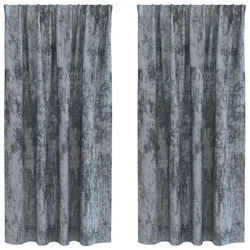 vidaXL Samtvorhänge mit Vorhängen 2 pcs Silber Grau 175 x 140 cm Samt
