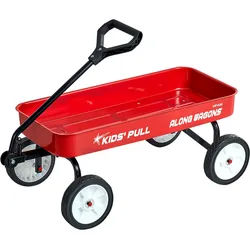 VEVOR Bollerwagen für Kinder ab 18 Monaten, 1010x480x360 mm, Transportwagen Tragkraft bis 80 kg, Hnadwagen mit Griff, ideal als Geburtstagsgeschenk für Gartenarbeit, Strand und Camping, Rot