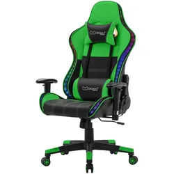 Ml-Design Gaming-Stuhl Schwarz-Grün , Kunststoff , 68x132x66 cm , Büromöbel, Bürostühle, Gaming-Sessel