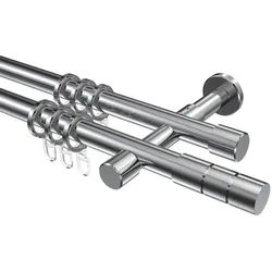 GARDINENSTANGE Prestige Elanto 320 cm (geteilt in 2 x 160 cm), 2-läufig, 20 mm Ø Chrom