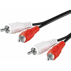 Audio-Video-Kabel 2 x Cinch-Stecker auf 2 x Cinch-Stecker, Kabellänge 15,0 Meter