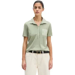 Poloshirt MARC O'POLO "mit Material-Mix-Details", Damen, Gr. XL, calm sage, Obermaterial: 100% Baumwolle, unifarben, slim fit, normaler Saum, Shirts