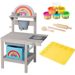 Roba Matschküche roba x Play-Doh , Grau , Holz , 65x35 cm , FSC Mix , Outdoor Spielzeug