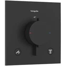 Hansgrohe Thermostat Unterputz Ecostat Comfort E Fertigset 2 Verbraucher mattschwarz, 33711670 33711670