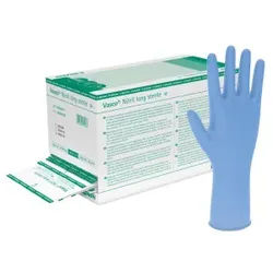B. Braun Vasco® Nitril long Untersuchungshandschuh - steril, Puder- und latexfrei, extra lang, paarweise steril verpackt, 1 Karton = 4 Packungen, Größe L