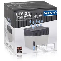WENKO Luftentfeuchter Wenko 50221100 Design Raumentfeuchter Cube 1000g - Grau