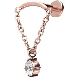 Titan Labret mit Innengewinde BOGEN+ KETTE + KRISTALL