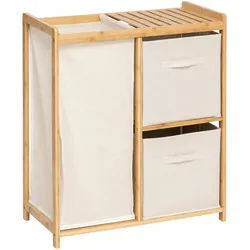 FIVE - Tidy Box Regal mit 1 Wäschekorb und 2 Aufbewahrungskörben Bambus Beige 66x33,3x78,5cm