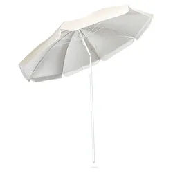 ac SPORT Sonnenschirm Ø 160 cm, knickbar, 8 Streben, wasserabweisender Stoff, wasserabweisend, reißfest, formstabil, Silberbeschichtet, UPF 50+ weiß