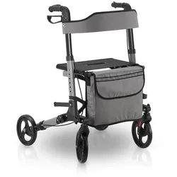 Juskys Rollator Vital grau klappbar mit Sitzfläche & Einkaufstasche , Grau , Metall , 63x80x68 cm , Freizeit & Co, Wellness & Gesundheit, Gesundheit