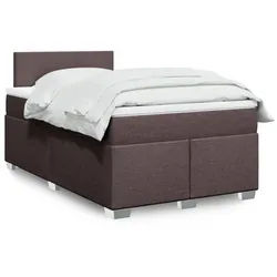 vidaXL Boxspringbett, Boxspringbett mit Matratze Dunkelbraun 120x190 cm Stoff