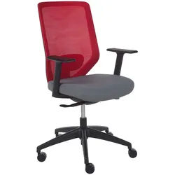 Beliani Bürostuhl Rot Virtuoso , Rot, Grau, Schwarz , Textil , 53x97x53 cm , Büromöbel, Bürostühle, Drehstühle