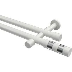 GARDINENSTANGE Prestige Mavell 600 cm (geteilt in 3 x 200 cm), 2-läufig (ohne Ringe), 20 mm Ø Weiß