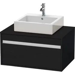 Duravit Ketho Konsolenwaschtischunterbau wandhängend Eiche Schwarz Matt 800x550x426 mm - KT669401616 KT669401616