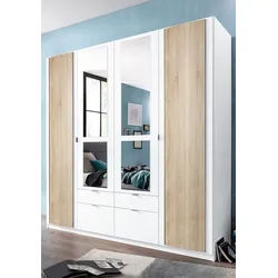 priess Kleiderschrank mit gerundeten Elementen auf den Außentüren weiß 185 cm x 193 cm x 54 cm