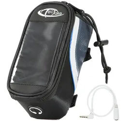 tectake Fahrradtasche mit Rahmen-Befestigung 18 x 8,5 x 8,5 cm schwarz/grau/blau , Schwarz, Grau , Kunststoff , 8.5x8.5x18 cm , Freizeit & Co, Sport & Fitness, Fahrräder, Fahrradzubehör