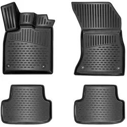 ELMASLINE Auto-Fußmatten Gummi (4 St), für NISSAN NAVARA 4 (2015-2025) D321 (4. Generation) - 3D Gummimatten mit extra hohem Rand für mehr Schutz - Passend für Baujahre:, 2015 - 2025 schwarz