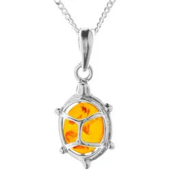 OSTSEE-SCHMUCK Kette mit Anhänger Ostsee-Schmuck Kette mit Anhänger Schildkröte (2-tlg) silberfarben 42 cm