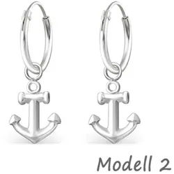 Order & Smile Schmuck Ohrring-Set Anker Ohrschmuck: Silber Ohrstecker oder Creolen Ohrringe silberfarben
