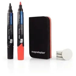 magnetoplan Whiteboard Starter-Kit, Tafellöscher, 2 Whiteboard- und Flipchartmarker in
