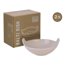 CreaTable Servierteller Streat Food creme, Steinzeug, (2-tlg., 2 Streat Balti Dish) weiß