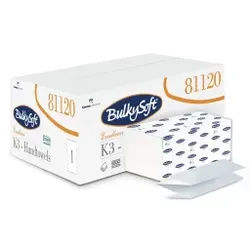 BulkySoft® Excellence Interfold Handtücher, 2-lagig, Saugfähige Papiertücher mit Vollentfaltung aus 100% Zellstoff, 1 Karton = 20 x 160 = 3.200 Tücher