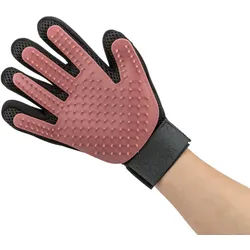 TRIXIE Fellpflege-Handschuh, Mesh-Material / TPR, 16 x 24 cm, pink / schwarz