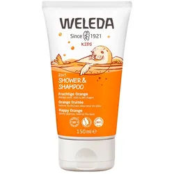 WELEDA Kids 2in1 Shower & Shampoo fruchtige Orange 150 ml