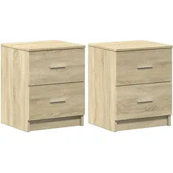 vidaXL Nachttische 2 Stk. mit 2 Schubladen Sonoma-Eiche 40x36x50 cm