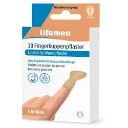 Lifemed® Fingekuppenpflaster "Allround", 12 x 2 cm, Umfassendes Fingekuppenpflaster zum stillen von Blutungen, 1 Packung = 10 Stück
