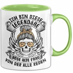 Trendation Tasse Ich Bin Diese Legendäre Böse Alte Frau Tasse Geschenk Coole Oma Tante grün