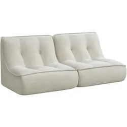 Oviala Business Set aus 2 Stoffsesseln, 160 x 90 x 70 cm, ecru