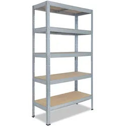 shelfplaza PRO 230x90x50 cm Schwerlastregal in verzinkt mit 5 Böden und 200 kg Traglast pro Boden