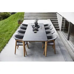 Cane-line Set Aspect, Luna - Das Set besteht aus: 1 x Tisch Aspect, 8 x Sessel Luna. Tischplatte im untere...