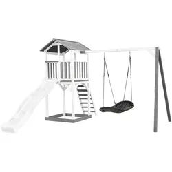 Spielturm , Grau, Schwarz, Weiß , Holz, Kunststoff , 356.6x241.9x349 cm , EN 71, CE, FSC 100% , Freizeit & Co, Gartenspielzeug, Spieltürme