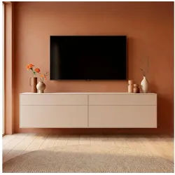 LeGer Home by Lena Gercke Lowboard Essentials, TV-Board, TV-Kommode, TV-Schrank, TV-Möbel (2 St), Breite: 222 cm, UV lackiert, Push-to-open-Funktion weiß