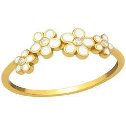 Order & Smile Schmuck Goldring Goldener Ring Gänseblümchen goldfarben 52
