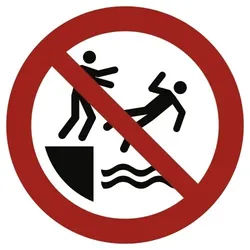 Schild Nicht in das Wasser stoßen ISO 20712-1, Alu, 1,8 mm, Ø 200 mm