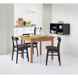 Hammel Furniture Esstisch Basic Dinex, ausziehbar, mit Einlegeplatten - Furnier/Massivholz, Furnier / Massivholz, in zwei Breiten, stabiler dänische Design Tisch braun 90 cm x 76 cm x 90 cm