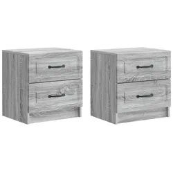 vidaXL Nachttisch 43 x 34,5 x 44,5 cm Nachttisch 2er Set Nachtschrank Graues Sonoma 43x3 grau