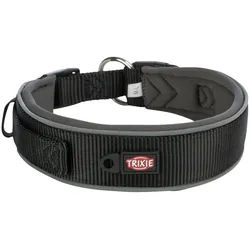 TRIXIE Premium Halsband, extra breit, 33 - 42 cm / 35 mm, schwarz/grafit