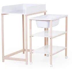 Childhome Wickeltisch , Weiß, Buchefarben , Holzwerkstoff , 91.5x53.5x106.5 cm , Fsc, DIN EN 12221 , Holzmöbel, Kommoden Holz, Wickelkommoden Holz