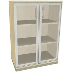 fm Büromöbel Aktenschrank »Sidney« 3 OH klare Acrylglastüren königsahorn, 80x113.3x44.2 cm
