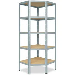 shelfplaza HOME 200x90x60 cm Eckregal in verzinkt mit 5 Böden und 175 kg Traglast pro Boden