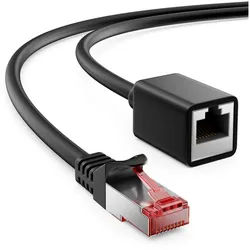 deleyCON deleyCON 1m CAT6 Patchkabel Verlängerung S/FTP Netzwerkkabel LAN DSL LAN-Kabel