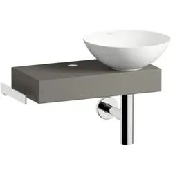 Laufen PICCOLO NOVO Waschplatz H561PN37071111 555x320x400 mm, Ablage links, mit einem Hahnloch, ohne Überlauf, Gravel Matt