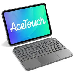 Inateck für iPad 11 Gen A16, 11 Zoll iPad Air M4 M3, iPad 10, iPad Pro 4/3/2/1 iPad-Tastatur (Ultraleichte, Abnehmbare Tastatur mit Touchpad, Tragbar) grau