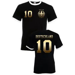 Youth Designz T-Shirt Deutschland Herren T-Shirt Fußball Trikot Look WM 2026 mit trendigem Motiv goldfarben|schwarz L